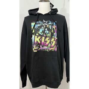 NWT Kiss Premium Garage Black Hoodie XXL Rock & Roll All Nite Party Everyday